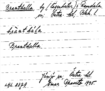 Bild på arkivkortet för arkivposten Branthalla