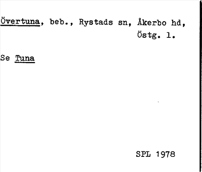 Bild på arkivkortet för arkivposten Övertuna, Se Tuna