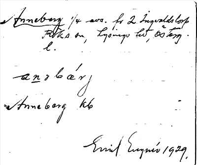 Bild på arkivkortet för arkivposten Anneborg