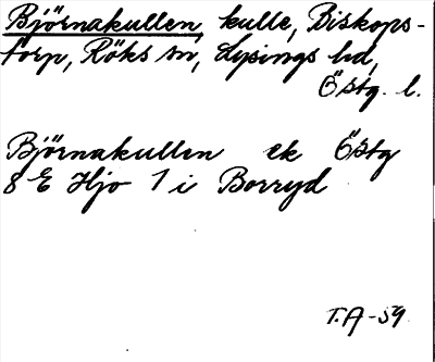 Bild på arkivkortet för arkivposten Björnakullen