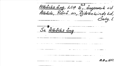 Bild på arkivkortet för arkivposten Albäcks äng, se * Ålbäcks äng