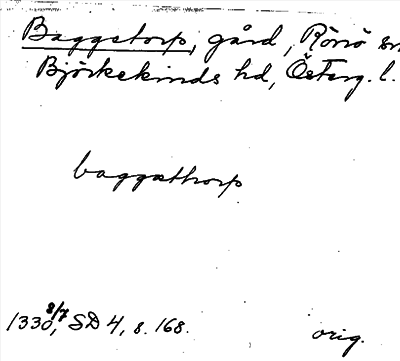 Bild på arkivkortet för arkivposten Baggetorp