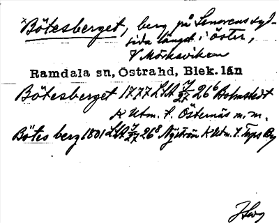 Bild på arkivkortet för arkivposten *Bötesberget