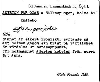 Bild på arkivkortet för arkivposten Aderton Par Oxar