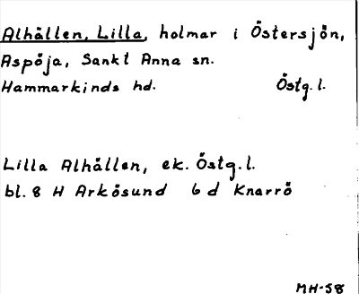 Bild på arkivkortet för arkivposten Alhällen, Lilla