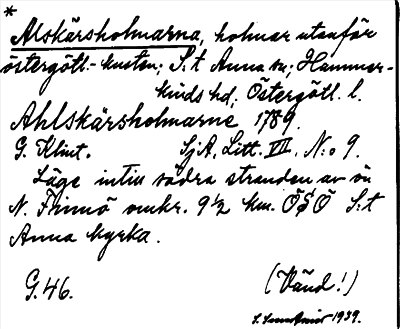 Bild på arkivkortet för arkivposten *Alskärsholmarna