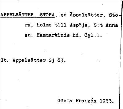 Bild på arkivkortet för arkivposten Appelsätter, Stora
