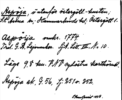 Bild på arkivkortet för arkivposten Aspöja