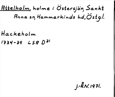 Bild på arkivkortet för arkivposten Attelholm