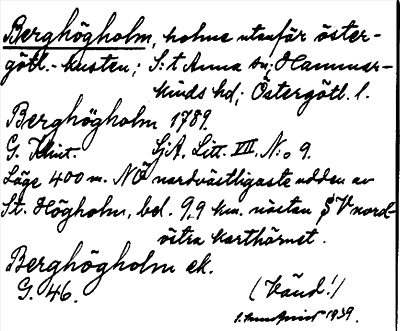 Bild på arkivkortet för arkivposten Berghögholm
