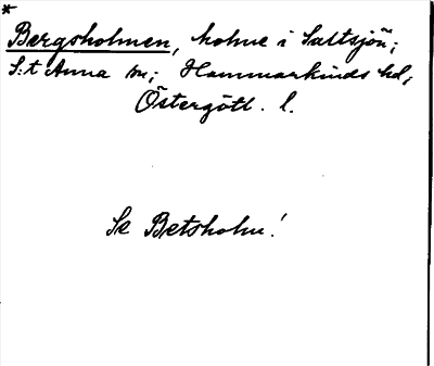 Bild på arkivkortet för arkivposten *Bergsholmen