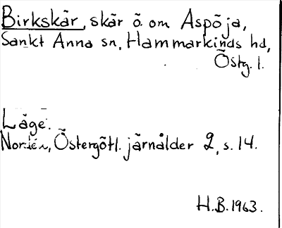 Bild på arkivkortet för arkivposten Birkskär
