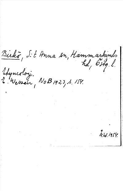Bild på arkivkortet för arkivposten Birkö