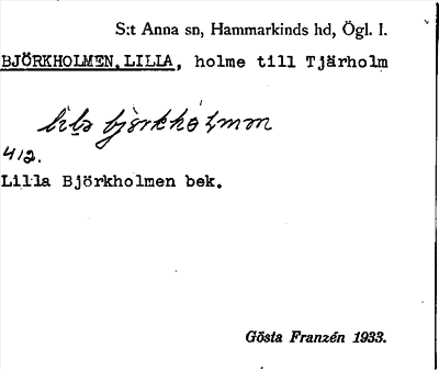 Bild på arkivkortet för arkivposten Björkholmen, Lilla