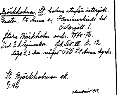 Bild på arkivkortet för arkivposten Björkholmen, St.