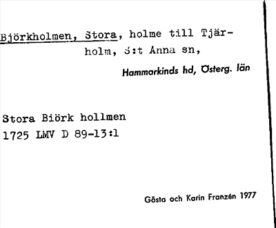 Bild på arkivkortet för arkivposten Björkholmen, Stora