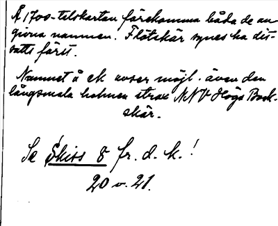 Bild på baksidan av arkivkortet för arkivposten Bockskär, Höga