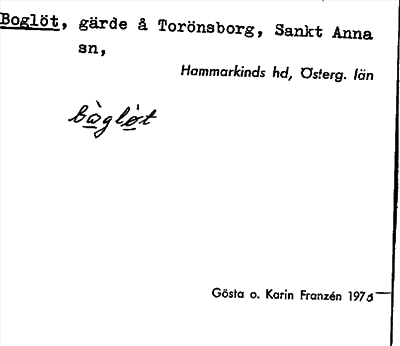 Bild på arkivkortet för arkivposten Boglöt