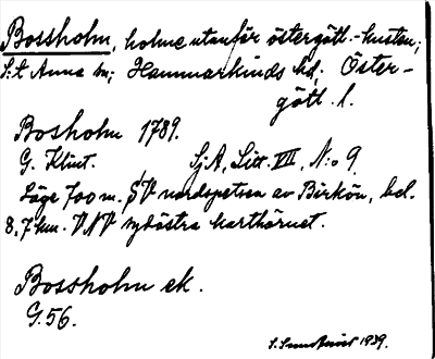 Bild på arkivkortet för arkivposten Bossholm