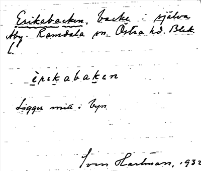 Bild på arkivkortet för arkivposten Erikabacken
