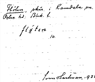 Bild på arkivkortet för arkivposten Flöten