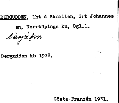 Bild på arkivkortet för arkivposten Bergudden