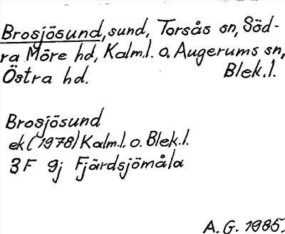 Bild på arkivkortet för arkivposten Brosjösund