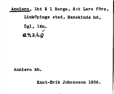 Bild på arkivkortet för arkivposten Anniero
