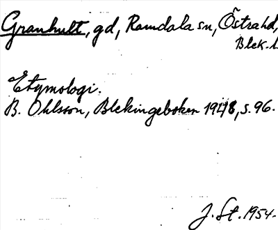 Bild på arkivkortet för arkivposten Granhult