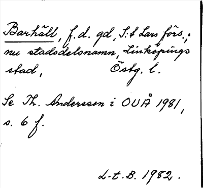 Bild på arkivkortet för arkivposten Barhäll