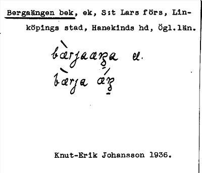 Bild på arkivkortet för arkivposten Bergaängen