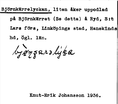 Bild på arkivkortet för arkivposten Björnkärrelyckan