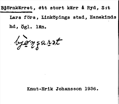 Bild på arkivkortet för arkivposten Björnkärret