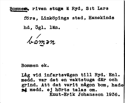Bild på arkivkortet för arkivposten Bommen