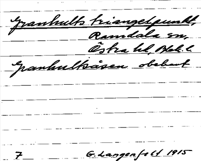 Bild på arkivkortet för arkivposten Granhults triangelpunkt