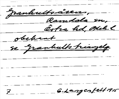 Bild på arkivkortet för arkivposten Granhultsåsen