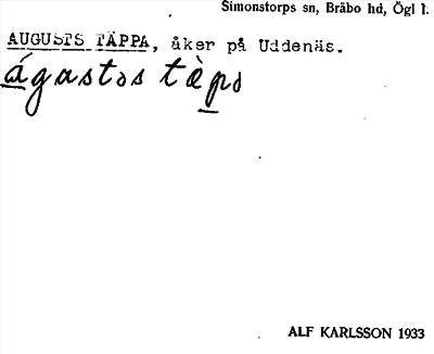 Bild på arkivkortet för arkivposten Augusts täppa