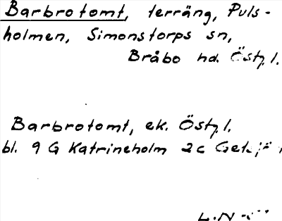 Bild på arkivkortet för arkivposten Barbrotomt