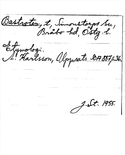 Bild på arkivkortet för arkivposten Bastroten