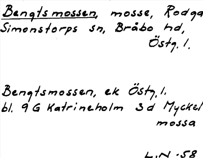 Bild på arkivkortet för arkivposten Bengtsmossen