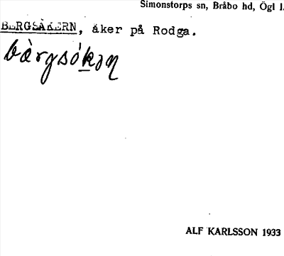 Bild på arkivkortet för arkivposten Bergsåkern