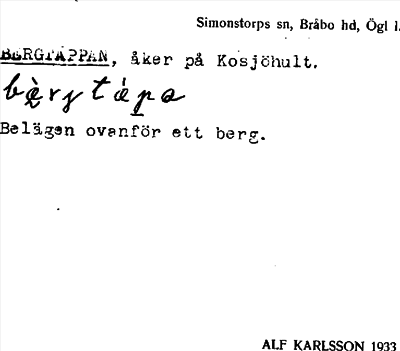 Bild på arkivkortet för arkivposten Bergtäppan