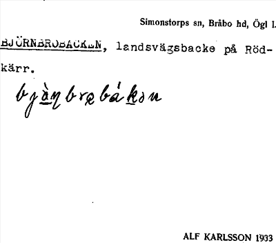 Bild på arkivkortet för arkivposten Björnbrobacken