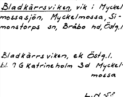 Bild på arkivkortet för arkivposten Bladkärrsviken