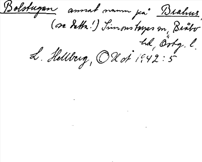 Bild på arkivkortet för arkivposten Bolstugan, se Brahus