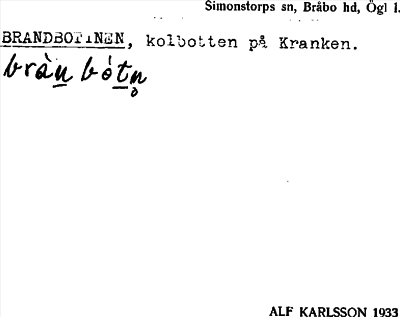 Bild på arkivkortet för arkivposten Brandbottnen