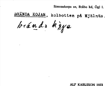 Bild på arkivkortet för arkivposten Brända kojan