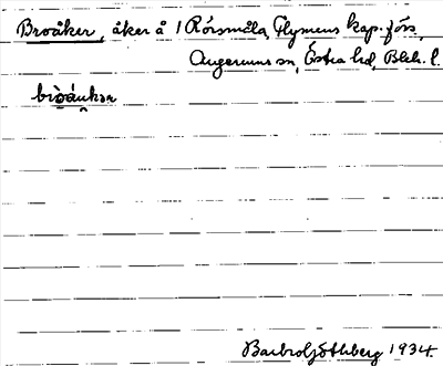 Bild på arkivkortet för arkivposten Broåker