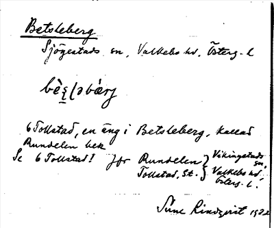 Bild på arkivkortet för arkivposten Betsleberg