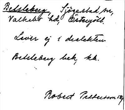Bild på arkivkortet för arkivposten Betsleberg